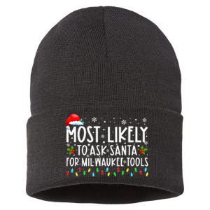 Most Likely To Ask Santa For Milwaukee Tools Xmas  Sustainable Knit Beanie