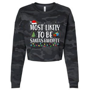 Most Likely To Be Santa's Favorite Christmas Family Matching Cropped Pullover Crew