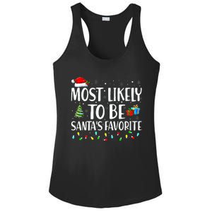 Most Likely To Be Santa's Favorite Christmas Family Matching Ladies PosiCharge Competitor Racerback Tank