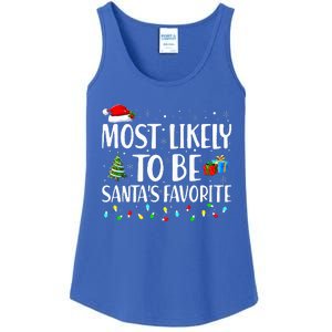 Most Likely To Be Santa's Favorite Christmas Family Matching Ladies Essential Tank