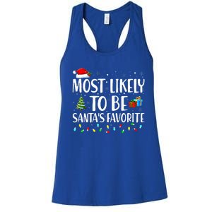 Most Likely To Be Santa's Favorite Christmas Family Matching Women's Racerback Tank