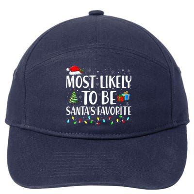 Most Likely To Be Santa's Favorite Christmas Family Matching 7-Panel Snapback Hat