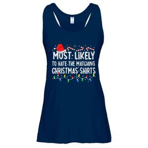 Most Likely To Hate Matching Christmas Family Pajamas Xmas Ladies Essential Flowy Tank