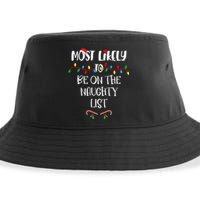 Most Likely To Be On The Naughty List Christmas Shirts For Family Sustainable Bucket Hat