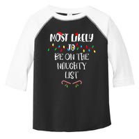 Most Likely To Be On The Naughty List Christmas Shirts For Family Toddler Fine Jersey T-Shirt