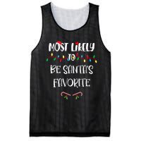 Most Likely To Be Santa’S Favorite Christmas Shirts For Family Mesh Reversible Basketball Jersey Tank