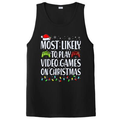 Most Likely To Play Video Games On Christmas Gamer Lovers PosiCharge Competitor Tank