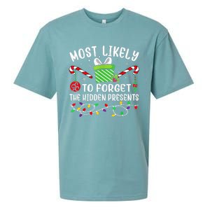 Most Likely To Forget The Hidden Presents Funny Christmas  Sueded Cloud Jersey T-Shirt