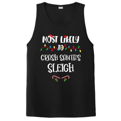 Most Likely To Crash Santa’S Sleigh Christmas Shirts For Family PosiCharge Competitor Tank