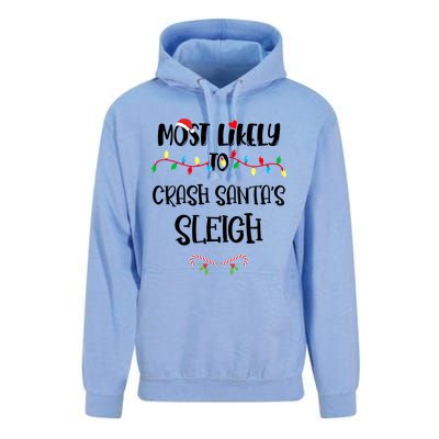 Most Likely To Crash Santa’S Sleigh Christmas Shirts For Family Unisex Surf Hoodie