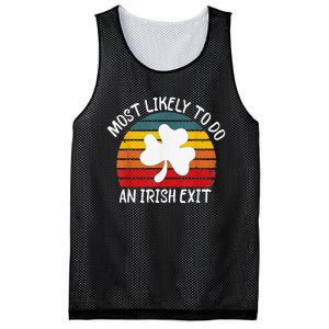 Most Likely To Do An Irish Exit Mesh Reversible Basketball Jersey Tank