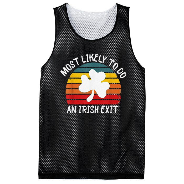 Most Likely To Do An Irish Exit Mesh Reversible Basketball Jersey Tank