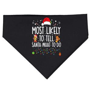 Most Likely To Tell Santa What To Do Family Christmas Pajama USA-Made Doggie Bandana