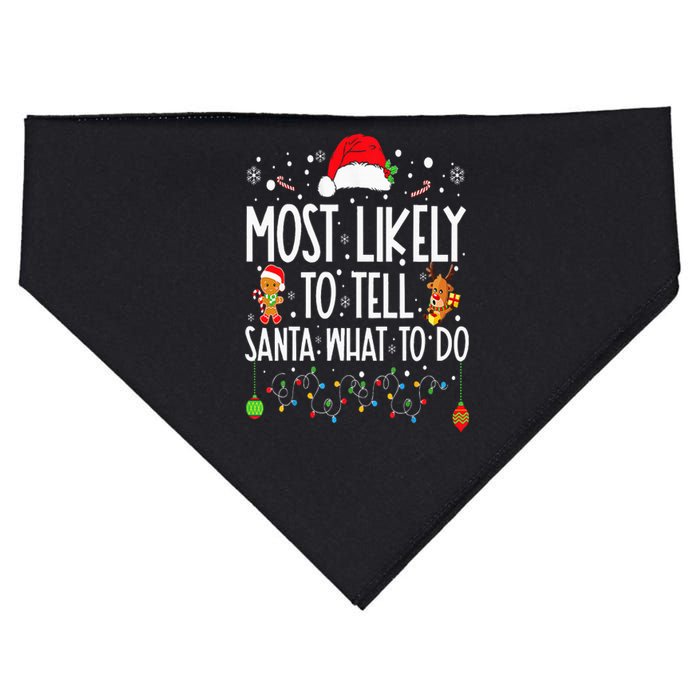 Most Likely To Tell Santa What To Do Family Christmas Pajama USA-Made Doggie Bandana