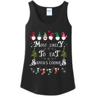 Most Likely To Eat Santas Cookies Family Christmas Holiday Ladies Essential Tank