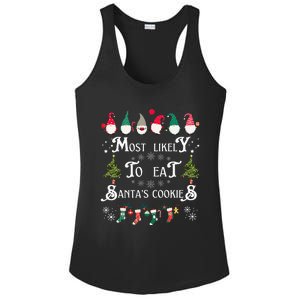 Most Likely To Eat Santas Cookies Family Christmas Holiday Ladies PosiCharge Competitor Racerback Tank