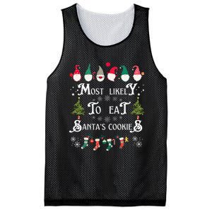 Most Likely To Eat Santas Cookies Family Christmas Holiday Mesh Reversible Basketball Jersey Tank