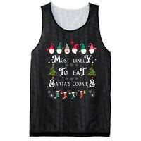 Most Likely To Eat Santas Cookies Family Christmas Holiday Mesh Reversible Basketball Jersey Tank