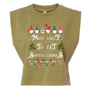 Most Likely To Eat Santas Cookies Family Christmas Holiday Garment-Dyed Women's Muscle Tee