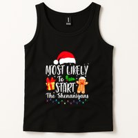 Most Likely To Start The Shenanigans Christmas Funny Tank Top