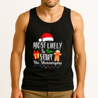 Most Likely To Start The Shenanigans Christmas Funny Tank Top