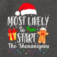 Most Likely To Start The Shenanigans Christmas Funny Vector Backpack