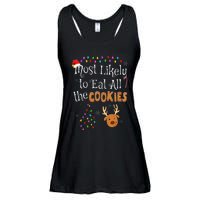 Most Likely To Eat All the Cookies Funny Christmas Ladies Essential Flowy Tank