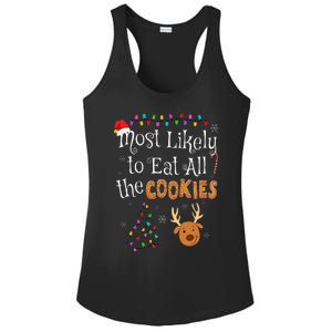 Most Likely To Eat All the Cookies Funny Christmas Ladies PosiCharge Competitor Racerback Tank