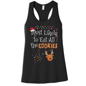 Most Likely To Eat All the Cookies Funny Christmas Women's Racerback Tank