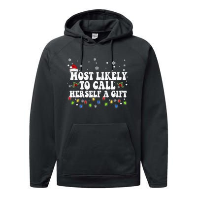 Most Likely To Call Herself Couple Matching Christmas Performance Fleece Hoodie