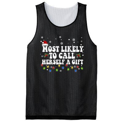 Most Likely To Call Herself Couple Matching Christmas Mesh Reversible Basketball Jersey Tank