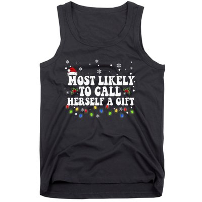 Most Likely To Call Herself Couple Matching Christmas Tank Top