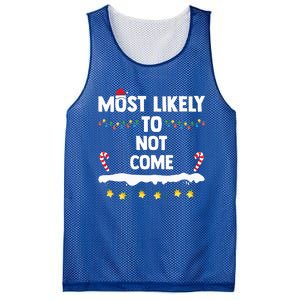 Most Likely To Not Come Funny Matching Family Christmas  Mesh Reversible Basketball Jersey Tank