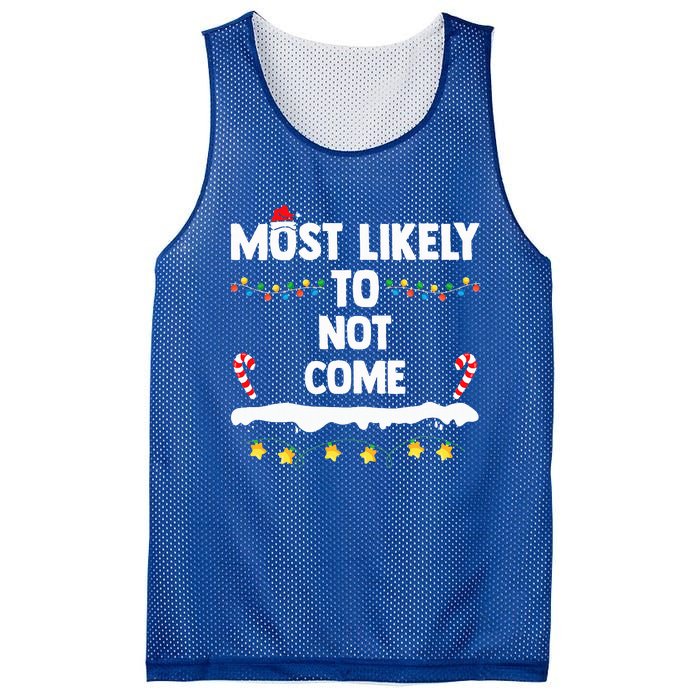 Most Likely To Not Come Funny Matching Family Christmas  Mesh Reversible Basketball Jersey Tank