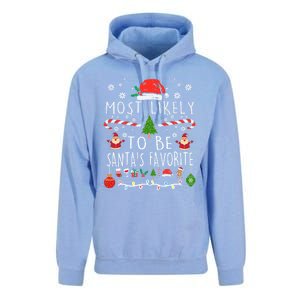 Most Likely To Be SantaS Favorite Christmas Family Matching Gift Unisex Surf Hoodie