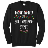 Most Likely To Fall Asleep First Christmas Shirts For Family Tall Sweatshirt