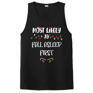 Most Likely To Fall Asleep First Christmas Shirts For Family PosiCharge Competitor Tank