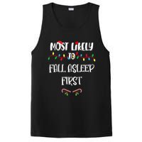 Most Likely To Fall Asleep First Christmas Shirts For Family PosiCharge Competitor Tank