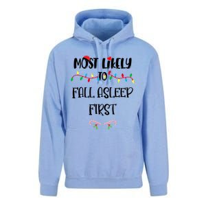 Most Likely To Fall Asleep First Christmas Shirts For Family Unisex Surf Hoodie