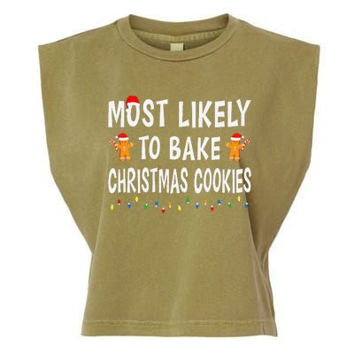 Most Likely To Bake Christmas Cookies Family Xmas Matching Garment-Dyed Women's Muscle Tee