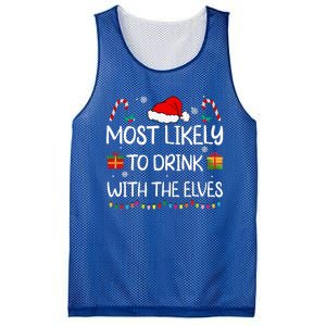 Most Likely to Drink With The Elves elf family Christmas Mesh Reversible Basketball Jersey Tank