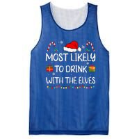 Most Likely to Drink With The Elves elf family Christmas Mesh Reversible Basketball Jersey Tank