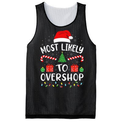 Most Likely To Overshop Shopping Squad Family Joke Christmas Mesh Reversible Basketball Jersey Tank