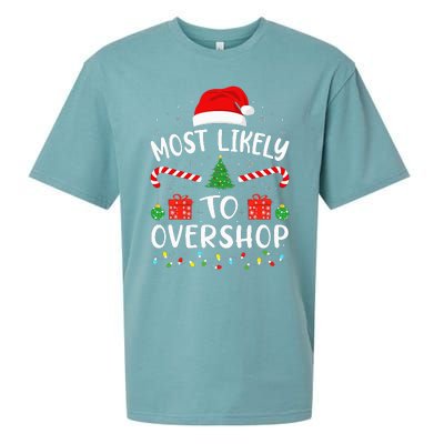 Most Likely To Overshop Shopping Squad Family Joke Christmas Sueded Cloud Jersey T-Shirt