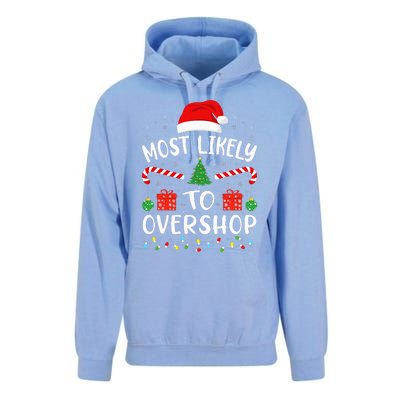 Most Likely To Overshop Shopping Squad Family Joke Christmas Unisex Surf Hoodie