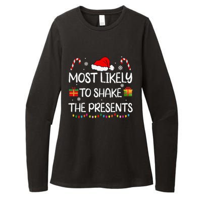 Most Likely To Shake The Presents family Christmas matching Womens CVC Long Sleeve Shirt