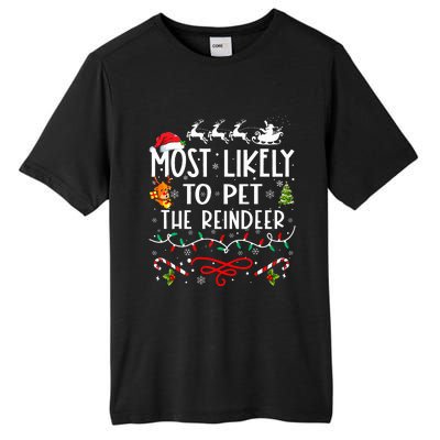 Most Likely To Pet The Reindeer Family Christmas  Tall Fusion ChromaSoft Performance T-Shirt