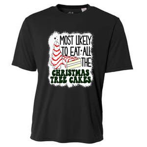 Most likely to eat all the christmas tree cake debbie tree Cooling Performance Crew T-Shirt