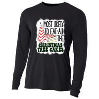 Most likely to eat all the christmas tree cake debbie tree Cooling Performance Long Sleeve Crew