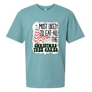 Most likely to eat all the christmas tree cake debbie tree Sueded Cloud Jersey T-Shirt